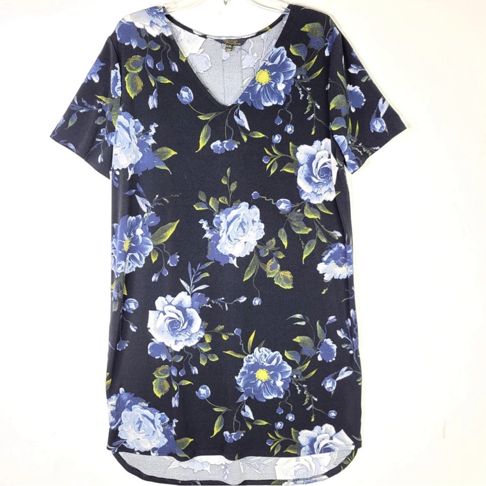 💐   CHRISTIAN SIRIANO NEW YORK FLORAL V NECK SHIFT DRESS - Picture 3 of 4